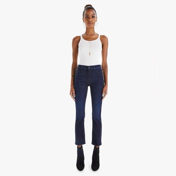 Mother Jeans Mid Rise Dazzler Ankle Straight Dark Wash Size 28 Luxury Premium - Picture 1 of 12